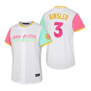 Fantastic San Diego Padres #3 Ian Kinsler 2022 City Connect Youth Nike Games Jersey   White Retailers boost your inventory Order now to meet customer demand