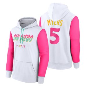 Fantastic San Diego Padres #5 Wil Myers Men's Nike MLB 2022 City Connect Hoodie   White