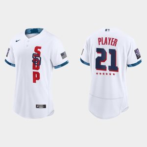 Fantastic San Diego Padres Custom 2021 MLB All Star Game Authentic White Jersey