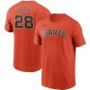 Fantastic San Francisco Giants #28 Buster Posey  Nike Name & Number T Shirt Orange Sports enthusiasts seize this opportunity Order now to feel the game excitement