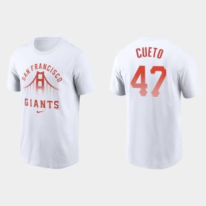 Fantastic San Francisco Giants #47 Johnny Cueto Men's 2021 City Connect Graphic White T shirt With high demand Don't miss out Order now to wear your team colors