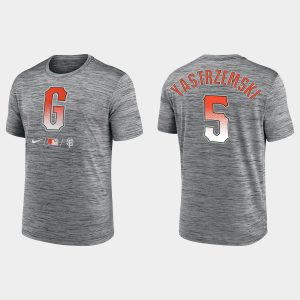 Fantastic San Francisco Giants #5 Mike Yastrzemski Men's 2021 City Connect Anthracite T shirt With high demand Don't miss out Order now to wear your team colors