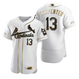 Fantastic St. Louis Cardinals #13 Matt Carpenter White Nike Men's Authentic Golden Edition MLB Jersey