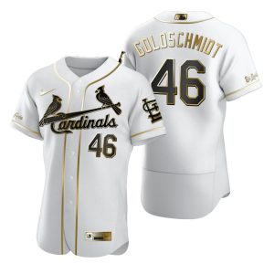 Fantastic St. Louis Cardinals #46 Paul Goldschmidt White Nike Men's Authentic Golden Edition MLB Jersey