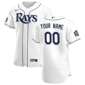 Fantastic Tampa Bay Rays Custom Men's Nike White Home 2020 World Series Bound Authentic Player MLB Jersey