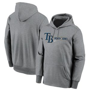 Fantastic Tampa Bay Rays Nike 2020 World Series Bound Authentic Collection Pullover Hoodie Heather Charcoal