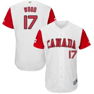 Fantastic Team Canada #17 Eric Wood White 2017 World MLB Classic Authentic Stitched MLB Jersey
