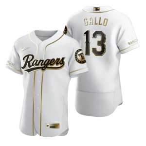 Fantastic Texas Rangers #13 Joey Gallo White Nike Men's Authentic Golden Edition MLB Jersey