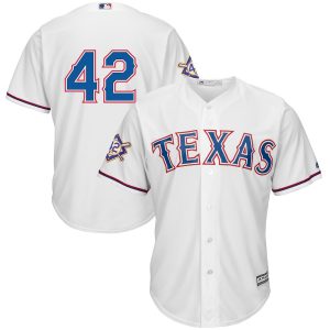 Fantastic Texas Rangers #42 Majestic 2019 Jackie Robinson Day Official Cool Base Jersey White