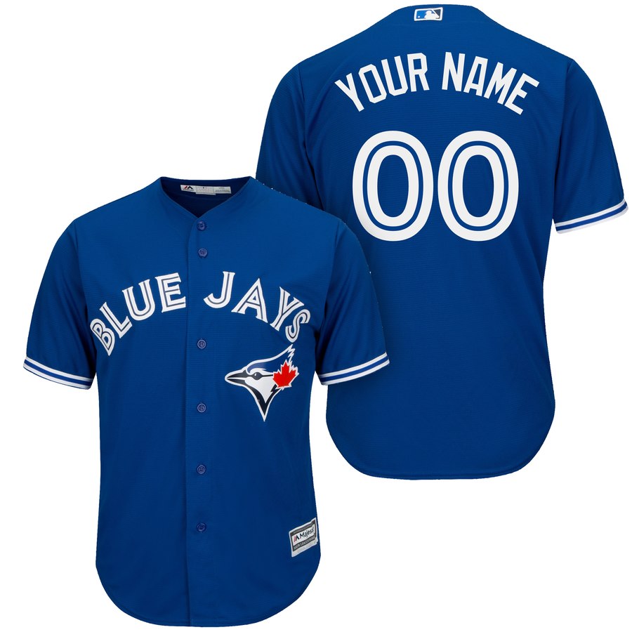 Fantastic Toronto Blue Jays Majestic Cool Base Custom Jersey Royal