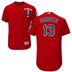 Fantastic Twins #13 Ehire Adrianza Red Flexbase Authentic Collection Stitched MLB Jersey