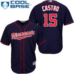 Fantastic Twins #15 Jason Castro Navy Blue Cool Base Stitched MLB Jersey