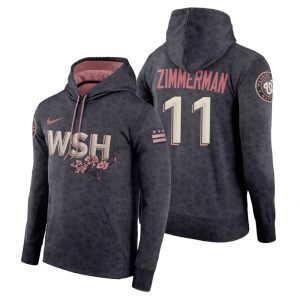 Delightful Washington Nationals #11 Ryan Zimmerman 2022 City Connect Gray Hoodie