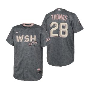 Fantastic Washington Nationals #28 Lane Thomas Youth Nike Gray 2022 City Connect Replica Jersey Retailers boost your inventory Order now to meet customer demand