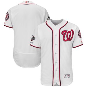 Fantastic Washington Nationals Majestic 2019 World Series Champions Home Flex Base Bar Patch Jersey White