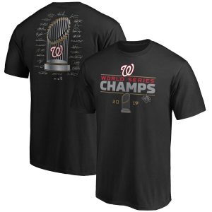 Fantastic Washington Nationals Majestic 2019 World Series Champions Signature Roster T Shirt Black