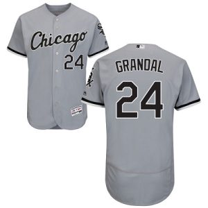Fantastic White Sox #24 Yasmani Grandal Grey Flexbase Authentic Collection Stitched MLB Jersey