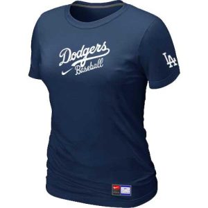 Fantastic Women's Los Angeles Dodgers Nike Short Sleeve Practice MLB T Shirt Midnight Blue