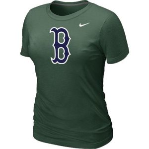 Fantastic Women's MLB Boston Red Sox Heathered Nike Blended T Shirt Dark Green