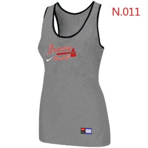 Fantastic Women's Nike Atlanta Braves Tri Blend Racerback Stretch Tank Top Light Grey
