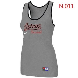 Fantastic Women's Nike Houston Astros Tri Blend Racerback Stretch Tank Top Light Grey
