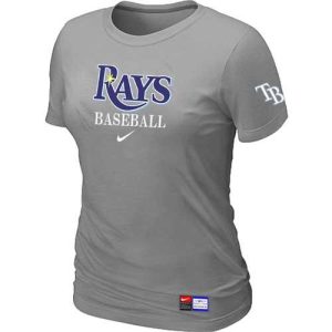 Fantastic Women's Tampa Bay Rays Nike Short Sleeve Practice MLB T Shirt Light Grey