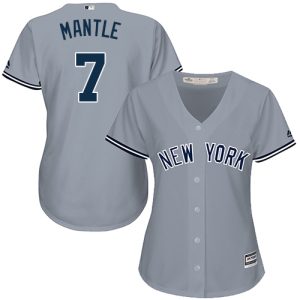 Fantastic Yankees #7 Mickey Mantle Grey Road Women's Stitched MLB Jersey Sports fans this is your chance Order soon to be part of the action