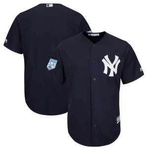 Fantastic Yankees Blank Navy Blue 2019 Spring Training Cool Base Stitched MLB Jersey