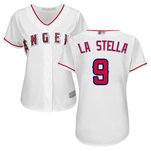 HighQuality Angels #9 Tommy La Stella White Home Women's Stitched MLB Jersey For a short time available Grab yours quickly to own a team jersey