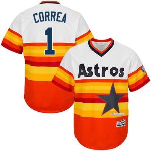 HighQuality Astros #1 Carlos Correa White/Orange Cooperstown Stitched Youth MLB Jersey With high demand Don't miss out Order now to wear your team colors