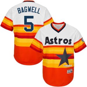 HighQuality Astros #5 Jeff Bagwell White/Orange Cooperstown Stitched Youth MLB Jersey Limited stock Order now to show your love for your team