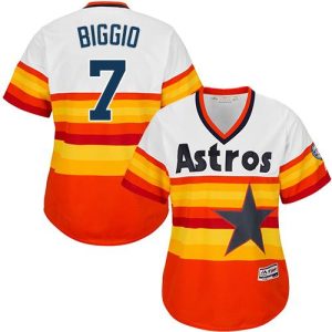 HighQuality Astros #7 Craig Biggio White/Orange Alternate Cooperstown Women's Stitched MLB Jersey Limited stock Order now to show your love for your team