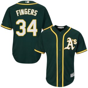 HighQuality Athletics #34 Rollie Fingers Green Cool Base Stitched Youth MLB Jersey With high demand Don't miss out Order now to wear your team colors