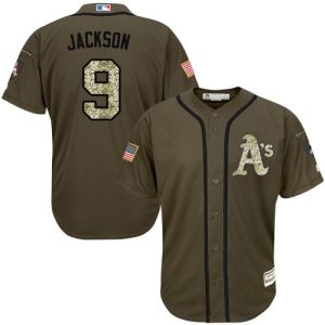 HighQuality Athletics #9 Reggie Jackson Green Salute to Service Stitched Youth MLB Jersey Act fast Only a few left Secure yours today