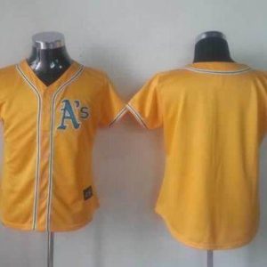 HighQuality Athletics Blank Yellow Alternate Cool Base Women's Stitched MLB Jersey With high demand Don't miss out Order now to wear your team colors