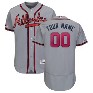 HighQuality Atlanta Braves Majestic Road 2019 Authentic Collection Flex Base Custom Jersey Gray