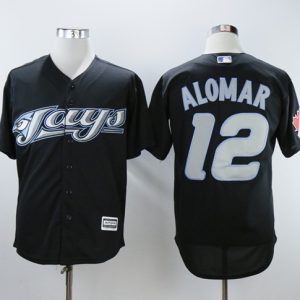 HighQuality Blue Jays #12 Roberto Alomar Black 2008 Turn Back The Clock Stitched MLB Jersey