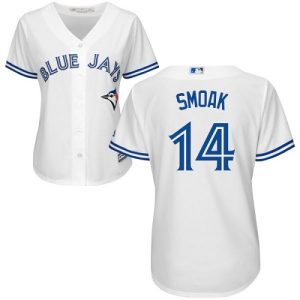 HighQuality Blue Jays #14 Justin Smoak White Home Women's Stitched MLB Jersey Sports fans this is your chance Order soon to be part of the action