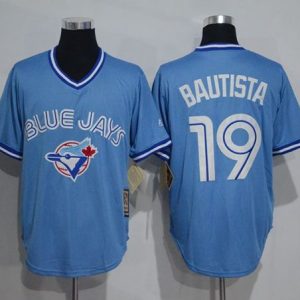 HighQuality Blue Jays #19 Jose Bautista Light Blue Cooperstown Throwback Stitched MLB Jersey
