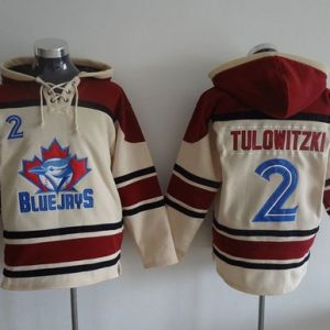 HighQuality Blue Jays #2 Troy Tulowitzki Cream Sawyer Hooded Sweatshirt MLB Hoodie