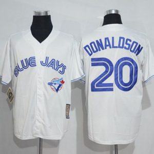 HighQuality Blue Jays #20 Josh Donaldson White Cooperstown Throwback Stitched MLB Jersey