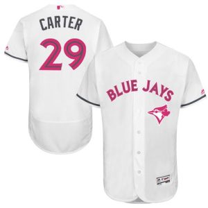 HighQuality Blue Jays #29 Joe Carter White Flexbase Authentic Collection Mother's Day Stitched MLB Jersey