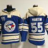 HighQuality Blue Jays #55 Russell Martin Blue Sawyer Hooded Sweatshirt MLB Hoodie