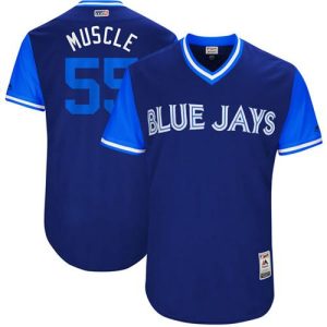 HighQuality Blue Jays #55 Russell Martin Navy Muscle Players Weekend Authentic Stitched MLB Jersey