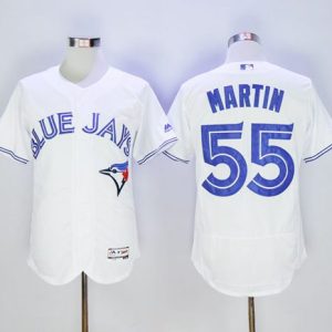 HighQuality Blue Jays #55 Russell Martin White Flexbase Authentic Collection Stitched MLB Jersey