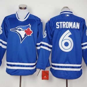 HighQuality Blue Jays #6 Marcus Stroman Blue Long Sleeve Stitched MLB Jersey