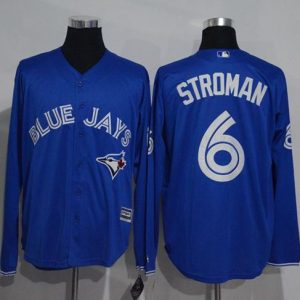 HighQuality Blue Jays #6 Marcus Stroman Blue New Cool Base Long Sleeve Stitched MLB Jersey