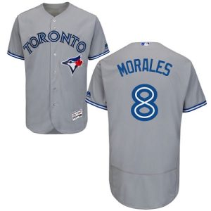 HighQuality Blue Jays #8 Kendrys Morales Grey Flexbase Authentic Collection Stitched MLB Jersey
