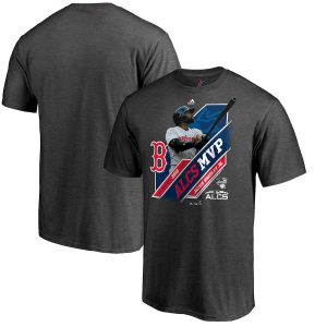 HighQuality Boston Red Sox #19 Jackie Bradley Jr. Majestic 2018 American League Champions MVP Runner T Shirt Gray
