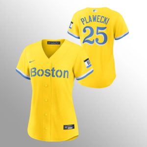 HighQuality Boston Red Sox #25 Kevin Plawecki Women's Nike 2021 City Connect Gold Fans Version MLB Jersey Be among the first buyers Order now to enjoy top notch quality